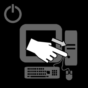 computer: turn on / turn on computer
